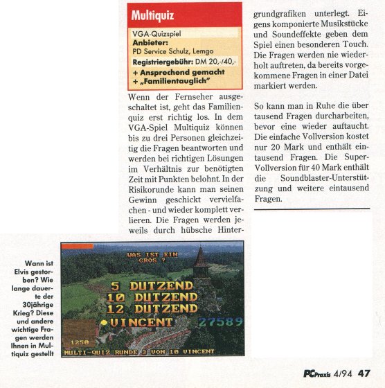 PC Praxis 4/94 Artikel